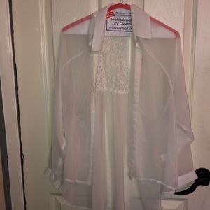 Transparent long sleeve.